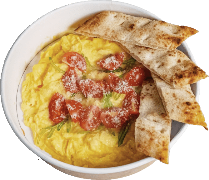 Scramble Cremoso con Focaccia