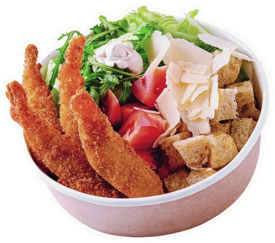 Salată cu creveți tempura